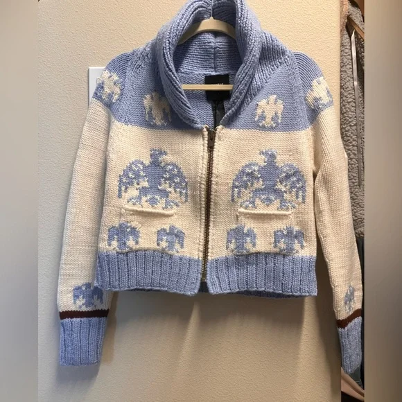 Smythe Handknit Zip Cardigan with Eagle - Picture 2 of 9